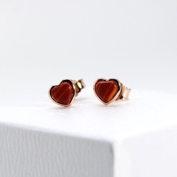 Pandora Red Murano Glass Heart Stud Earrings S925 Sterling Silver with box - Picture 1 of 6